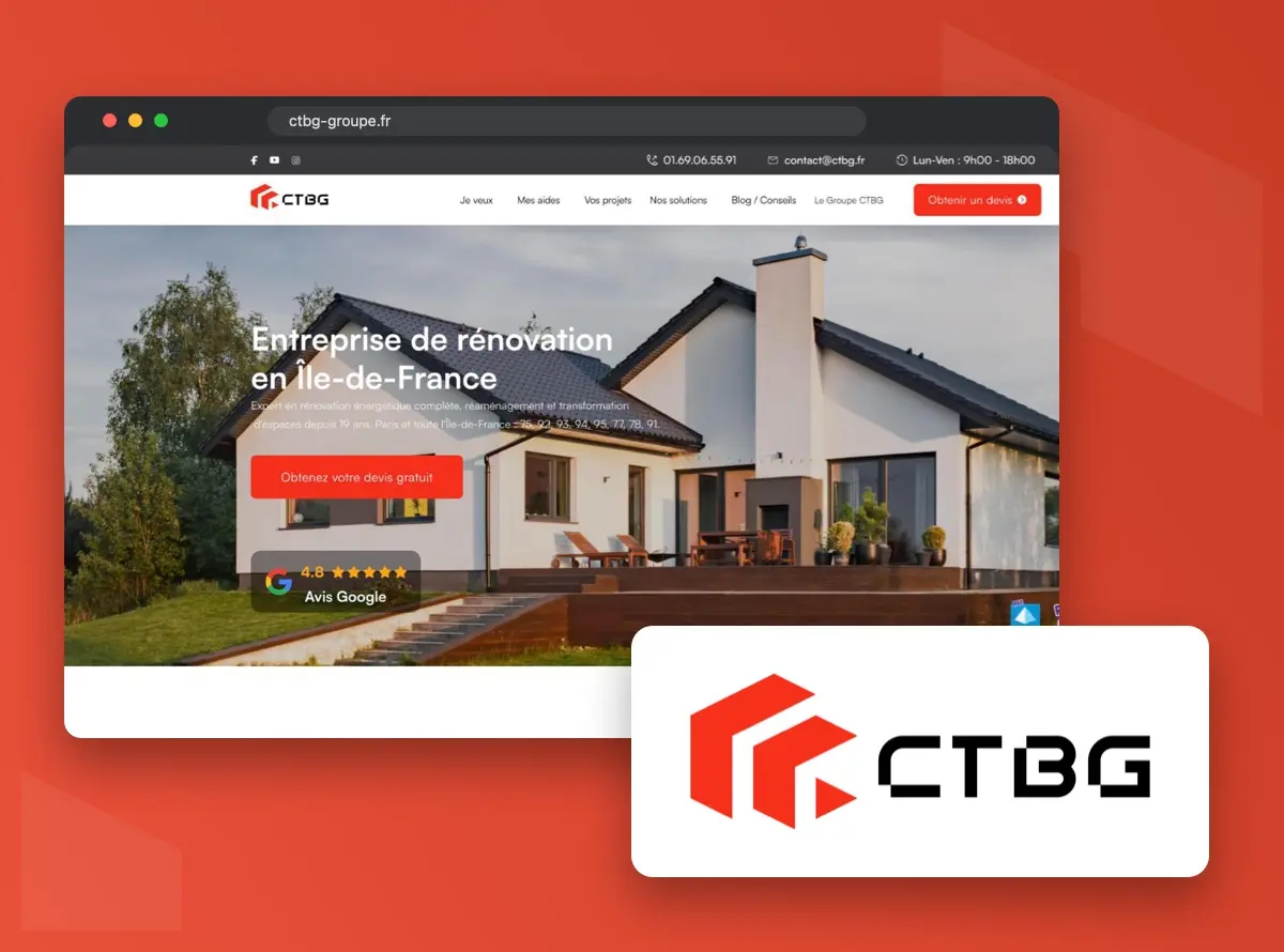 Nouveau site internet et nouveau logo de CTBG, entreprise de rénovation énergétique en Île-de-France