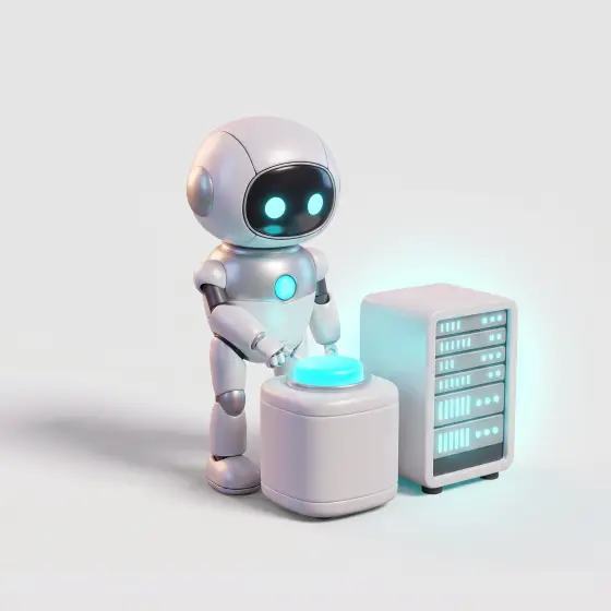 Le robot agent IA de Caansoft lance un traitement automatisé sur un serveur